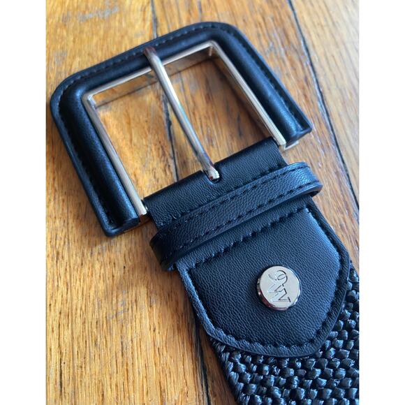 NINE WEST Wide Black Stretch Raffia Waist Belt sz M/L - Picture 6 of 10